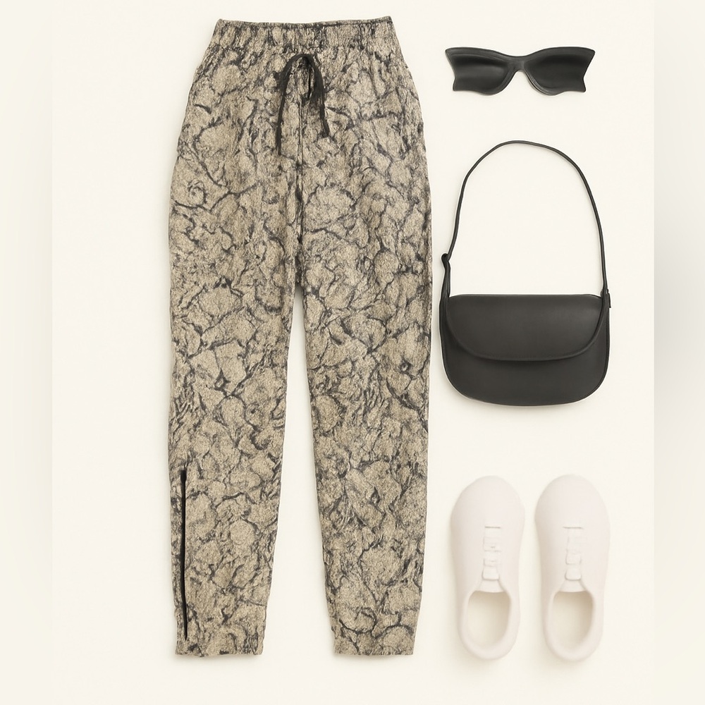 Tart Black and Cream Snakeskin Joggers